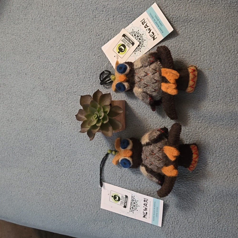 Wool Owl Ornaments New